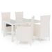 Salon d'extérieur 5 pcs avec coussins Résine tressée Blanc - Photo n°1