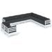Salon de jardin 10 pcs avec coussins Blanc Bois de pin solide - Photo n°1