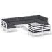 Salon de jardin 10 pcs avec coussins blanc bois de pin solide - Photo n°1