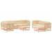 Salon de jardin 10 pcs avec coussins bois massif - Photo n°1
