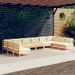 Salon de jardin 10 pcs avec coussins crème Bois de pin massif - Photo n°1