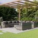 Salon de jardin 10 pcs avec coussins Gris Résine tressée - Photo n°1