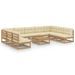 Salon de jardin 10 pcs avec coussins Marron miel Bois de pin 31 - Photo n°1
