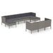 Salon de jardin 10 pcs avec coussins Résine tressée Gris 23 - Photo n°1