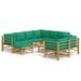 Salon de jardin 10 pcs avec coussins vert bambou - Photo n°1