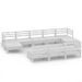 Salon de jardin 10 pcs Blanc Bois de pin massif 16 - Photo n°1