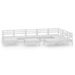 Salon de jardin 10 pcs Bois de pin massif Blanc 2 - Photo n°1