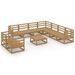 Salon de jardin 10 pcs Marron miel Bois de pin massif 10 - Photo n°1