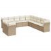 Salon de jardin 11 pcs avec coussins beige résine tressée - Photo n°1