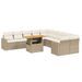 Salon de jardin 11 pcs avec coussins beige résine tressée - Photo n°1