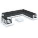 Salon de jardin 11 pcs avec coussins Blanc Bois de pin solide 4 - Photo n°1