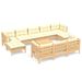 Salon de jardin 11 pcs avec coussins crème Bois de pin solide - Photo n°1