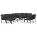 Salon de jardin 11 pcs avec coussins gris acier - Photo n°1