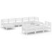 Salon de jardin 11 pcs Blanc Bois de pin massif 19 - Photo n°1