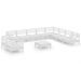Salon de jardin 11 pcs Bois de pin massif Blanc - Photo n°1