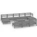Salon de jardin 11 pcs Gris Bois de pin massif 13 - Photo n°1