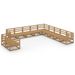 Salon de jardin 11 pcs Marron miel Bois de pin massif 8 - Photo n°1