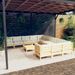 Salon de jardin 12 pcs avec coussins crème Bois de pin - Photo n°1