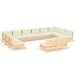 Salon de jardin 12 pcs avec coussins crème Bois de pin massif 2 - Photo n°1