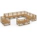 Salon de jardin 12 pcs Marron miel Bois de pin massif 8 - Photo n°1
