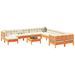 Salon de jardin 12pcs avec coussins cire marron bois pin massif - Photo n°1