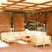 Salon de jardin 13 pcs avec coussins crème bois de pin - Photo n°1