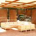 Salon de jardin 13 pcs avec coussins crème Bois de pin - Photo n°1
