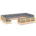 Salon de jardin 13 pcs avec coussins gris Bois de pin 2 - Photo n°1