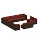 Salon de jardin 13 pcs avec coussins Marron Résine tressée 8 - Photo n°1