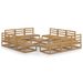 Salon de jardin 13 pcs Marron miel Bois de pin massif 3 - Photo n°1
