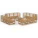 Salon de jardin 13 pcs Marron miel Bois de pin massif 4 - Photo n°1