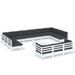 Salon de jardin 14 pcs avec coussins Blanc Bois de pin - Photo n°1
