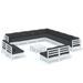 Salon de jardin 14 pcs avec coussins Blanc Bois de pin solide 2 - Photo n°1