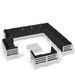 Salon de jardin 14 pcs avec coussins Blanc Bois de pin solide - Photo n°1