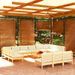 Salon de jardin 14 pcs avec coussins crème Bois de pin massif - Photo n°1