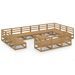 Salon de jardin 14 pcs Bois de pin massif 7 - Photo n°1