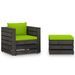 Salon de jardin 2 pcs avec coussins Bois imprégné de gris 12 - Photo n°1