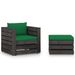 Salon de jardin 2 pcs avec coussins Bois imprégné de gris 10 - Photo n°1