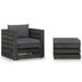 Salon de jardin 2 pcs avec coussins Bois imprégné de gris - Photo n°1