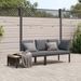 Salon de jardin 2 pcs avec coussins noir aluminium - Photo n°1