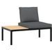 Salon de jardin 2 pcs avec coussins noir aluminium - Photo n°4