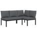 Salon de jardin 2 pcs avec coussins noir aluminium - Photo n°2