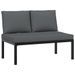 Salon de jardin 2 pcs avec coussins noir aluminium - Photo n°4