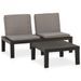 Salon de jardin 2 pcs avec coussins Plastique Gris - Photo n°1