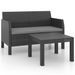 Salon de jardin 2 pcs avec coussins PP Anthracite 3 - Photo n°1