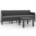 Salon de jardin 2 pcs avec coussins PP Anthracite 2 - Photo n°1