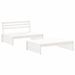 Salon de jardin 2 pcs blanc bois de pin massif - Photo n°1