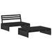 Salon de jardin 2 pcs noir bois massif de pin - Photo n°1