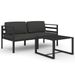 Salon de jardin 3 pcs avec coussins Aluminium Anthracite - Photo n°1