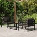 Salon de jardin 3 pcs avec coussins Aluminium Anthracite - Photo n°1